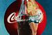 Pin Up Meisje met Coca Cola Teken Kunst Schilderijen van de jaren 1960 van Jan Keteleer