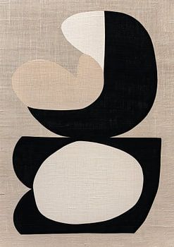 Oeuvre d'art scandinave sur lin naturel