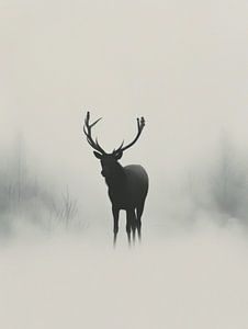 Mystischer Morgen - Hirsche im Nebel