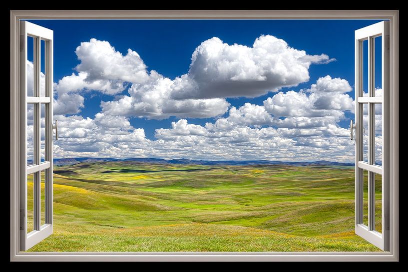 beautiful view of grassland with clouds by Egon Zitter