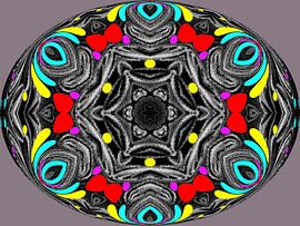 Kleurrijke ellips op grijze achtergrond van Loreta