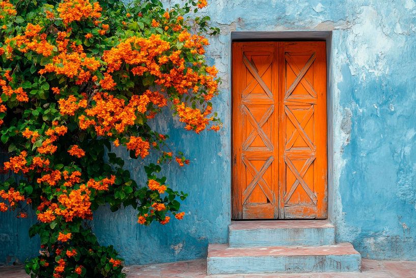 Blooming colours on the doorstep by Poster Art Shop