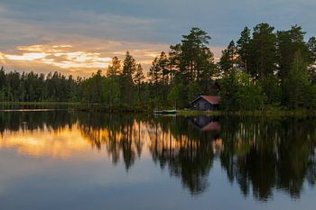 Reflexion des letzten Tageslichts