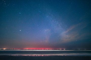 Ciel étoilé sur la mer du Nord sur Yanuschka Fotografie | Noordwijk
