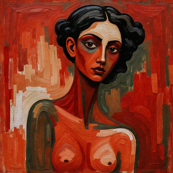 Portrait expressionniste audacieux d'une femme par Jan Keteleer