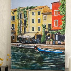 Photo de nos clients: Port de pêche de Lazise | Lac de Garde Italie | Aquarelle par WatercolorWall, sur art frame