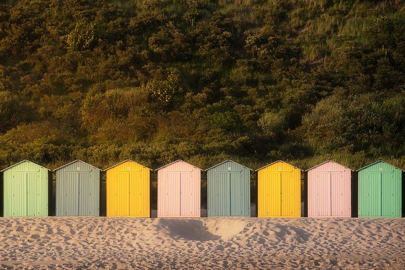 Maisons de plage colorées Valkenisse par Thom Brouwer