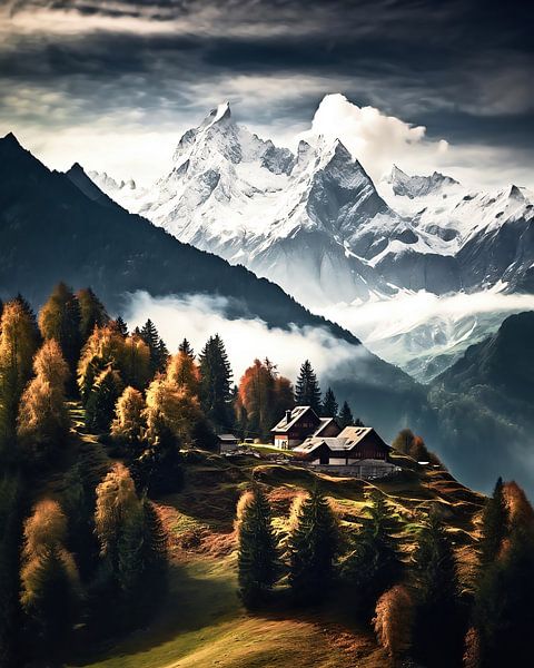 Herbst in den Bergen von fernlichtsicht