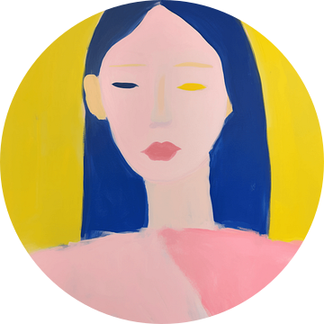 Modern en abstract minimalistisch portret van Carla Van Iersel