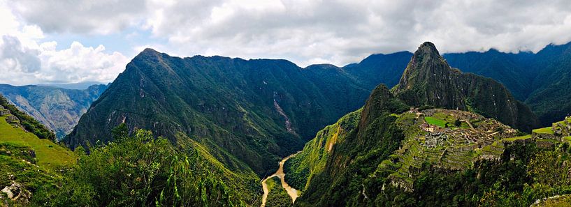 Panoramisch uitzicht op Machu Picchu van zam art