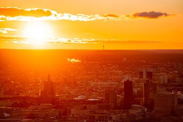 Berlin at sunset from the TV Tower by Leo Schindzielorz