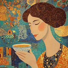 Vrouw Met Kopje van Zen en Meer