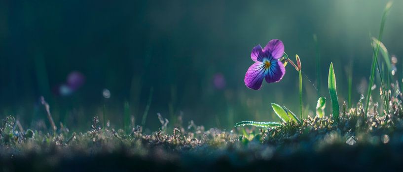 Delicate violets in soft light by Poster Art Shop