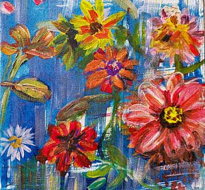 Peinture de fleurs joyeuses