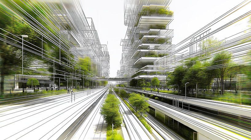 Dynamisch stadsperspectief van Frank Heinz