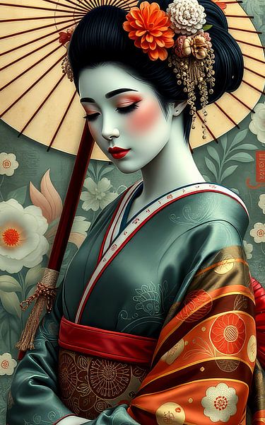 Portrait Japanese Geisha by Egon Zitter