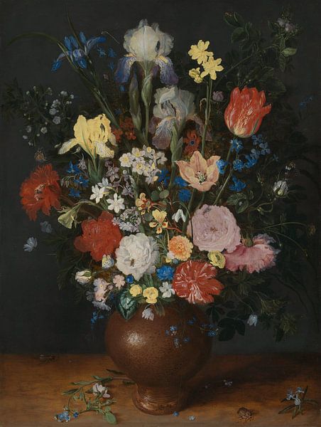Blumenstrauß in einer Tonvase, Jan Brueghel der Ältere von Meisterhafte Meister