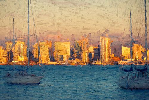 San Diego skyline spectaculaire zonsondergang - Impressionist