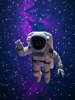 stronaut in de Melkweg