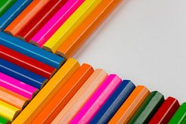 Abstract composition of a set wooden colour pencils by Tonko Oosterink