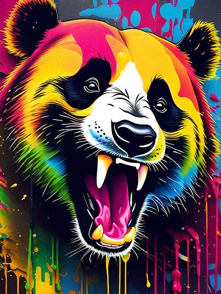Panda graffiti art by Makar Mokrynskyi