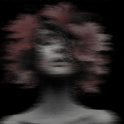 Vrouwengezicht met bloemen wazig