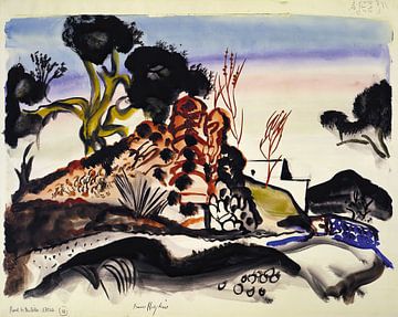 Frances Hodgkins - Weg naar de heuvels, Ibiza (1933) van Peter Balan