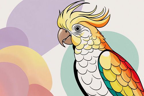 Moderne kleurrijke kaketoe illustratie