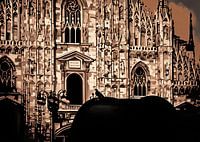 Gotische kathedraalgevel van de Duomo van Milaan