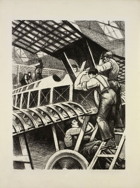 Onderdelen assembleren, Christopher Nevinson, 1917 van Atelier Liesjes