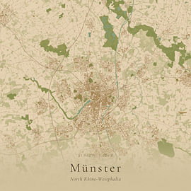 Historische Landkarte von Münster, Deutschland
