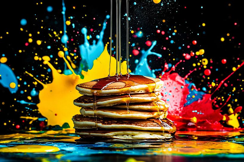 Kleurrijke pannenkoeken met stroop van Art & Soul Creations