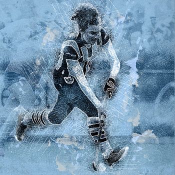 Hockey speelster in actie