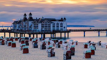 Coucher de soleil sur la jetée de Sellin, Rügen