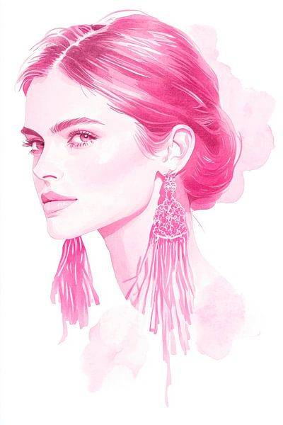 Feminine Eleganz in Rosa von Poster Art Shop