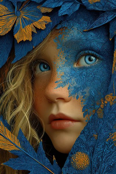 portrait in yellow and blue by Egon Zitter