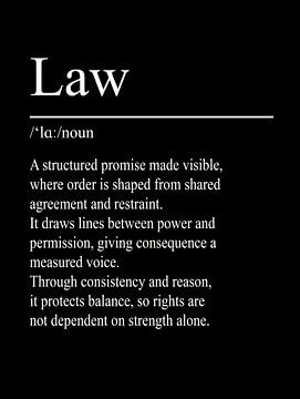 Law Definition - Noir sur WordsThatInspire