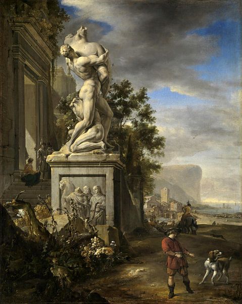Southern Landscape with Palace Facade and Monument, Jan Weenix by Masterful Masters