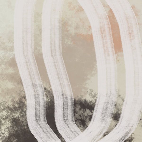 Abstract Scandinavian Minimalist in pink, beige and brown by Dina Dankers