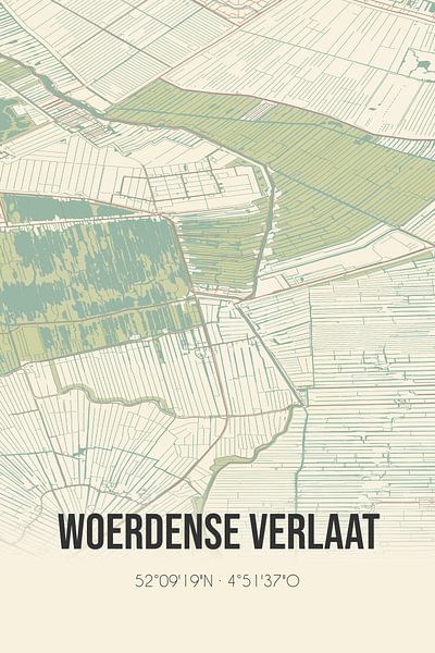 Vintage map of Woerdense Verlaat (South Holland) by Prints of Place