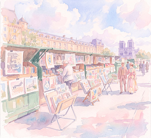 Book stalls along the Seine (bouquinistes)