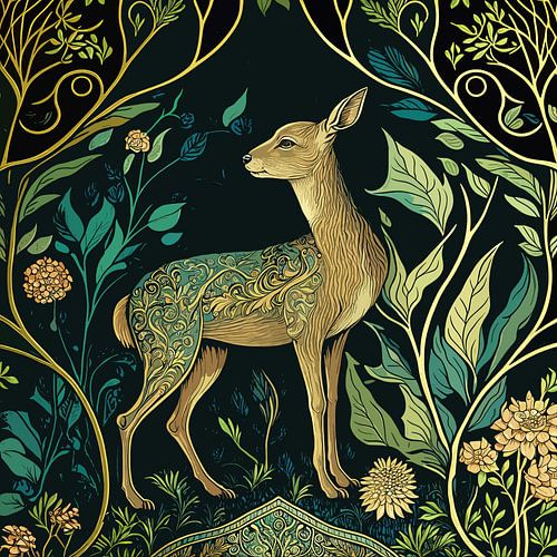 Forest deer illustration by Vlindertuin-Art