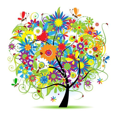 Kleurrijke fantasie boom