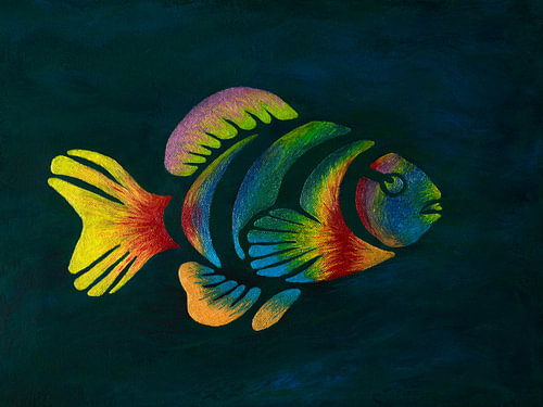 Poisson tropical aux couleurs de l'arc-en-ciel