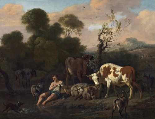 Landschap met herder, Dirck van Bergen