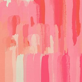 Minimalist abstract art in pink and coral by Dina Dankers