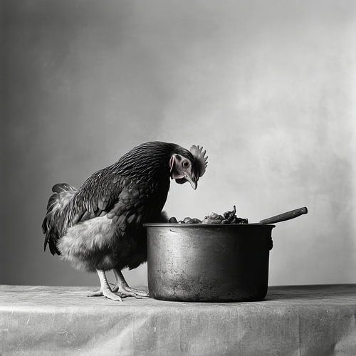 Kip in een pan