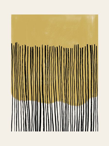 Rayures noires en ocre par Bohomadic Studio