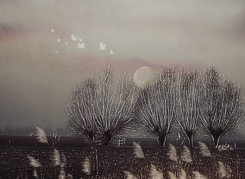 Willow landscape in natural brown tones by natascha verbij