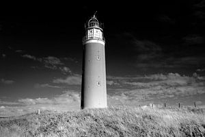 Phare, côte néerlandaise (noir et blanc) sur Rob Blok